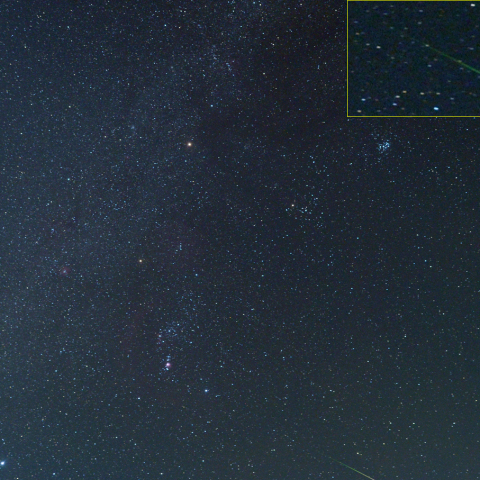 冬の星座と流星