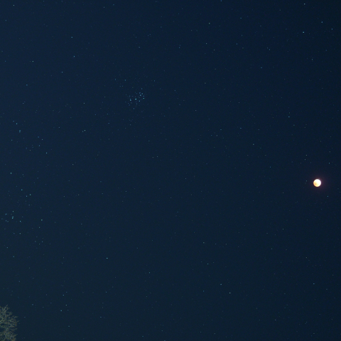 皆既月食中の星野
