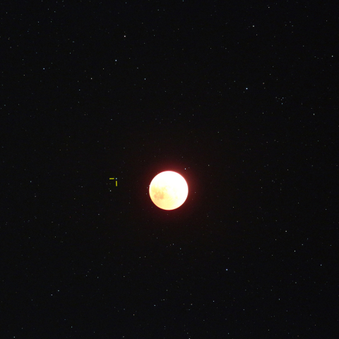 皆既月食中の星野-2