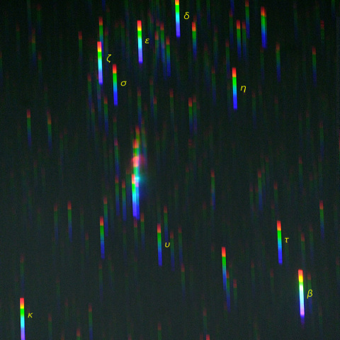 オリオン座南部のスペクトル