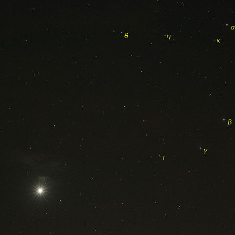 金星とおひつじ座の星々