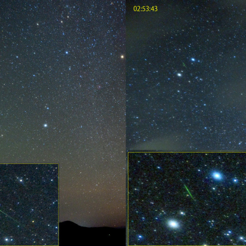 ふたご座をかすめる流星 (23-10-17)