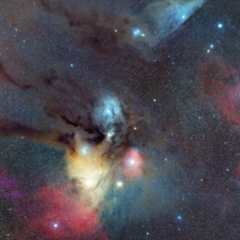 カラフルタウンと青い馬星雲