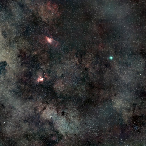 スワン彗星とわし＆オメガ星雲