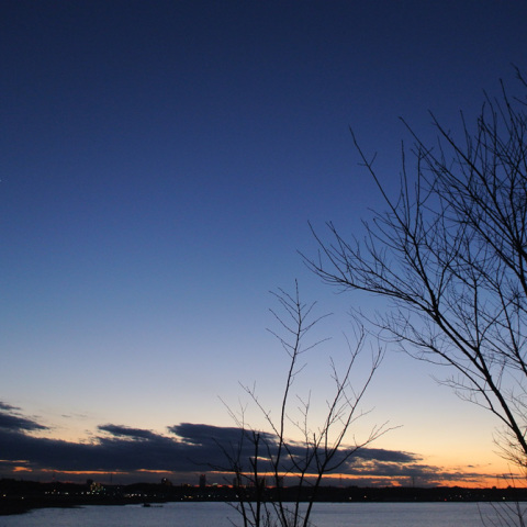サンセットヒルズから宵の明星と夜の帳