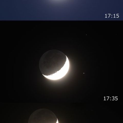 離れていく月と火星