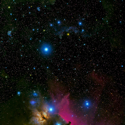 オリオンの三ツ星と馬頭星雲・燃える木星雲