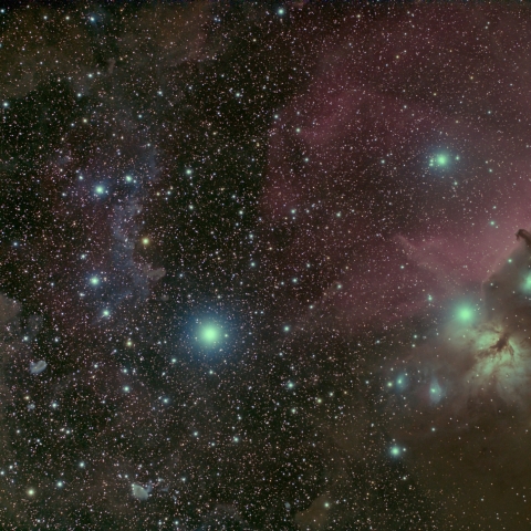 オリオンの三ツ星と馬頭星雲