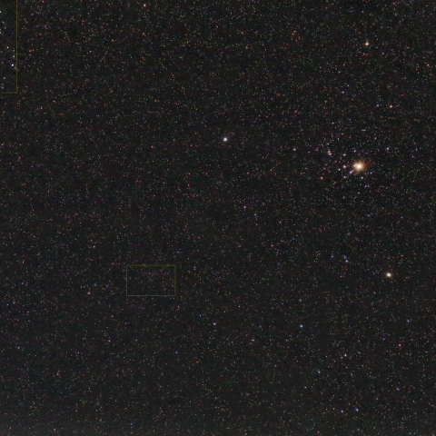 プレセペ星団に入った火星とアイソン彗星