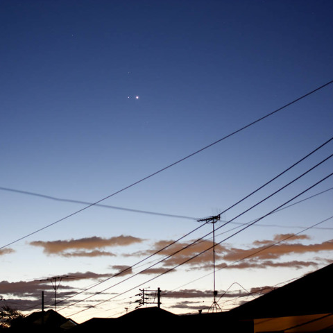 早朝の金星土星の接近