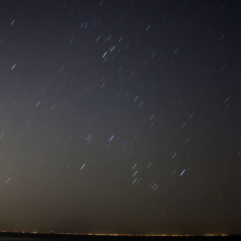 房総半島から上る冬の星々