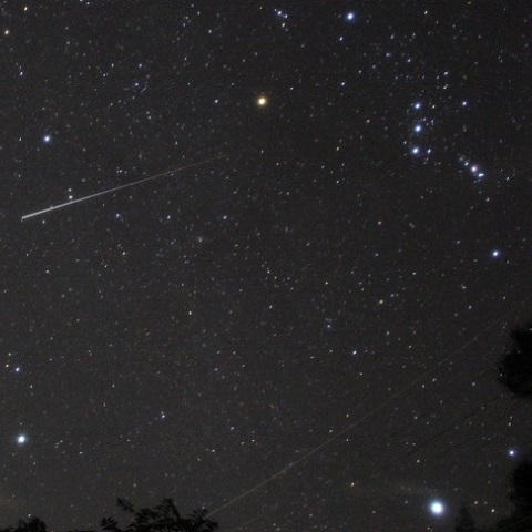 冬の大三角とISS