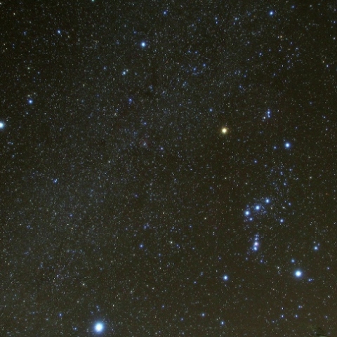 冬の星座と木星