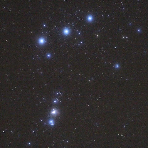 三ツ星とオリオン大星雲
