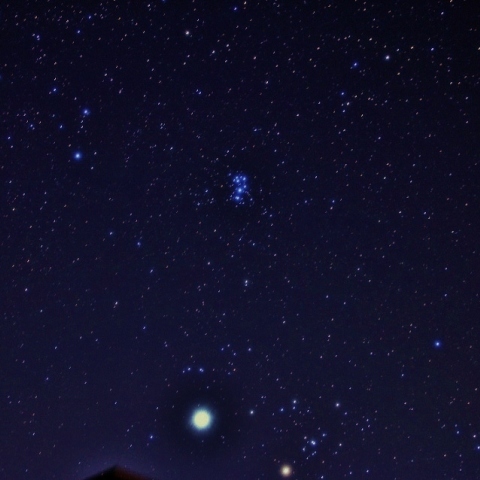 冬の星座・星団と木星