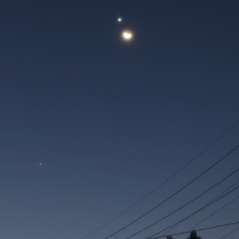 月と金星　星景版