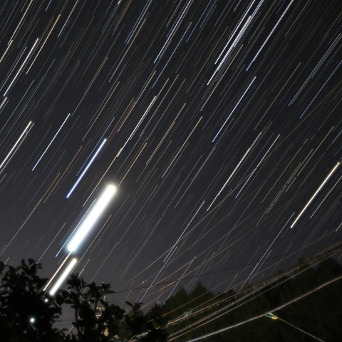 火星と木星接近の光跡