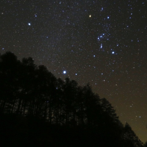 冬の大三角と天の川
