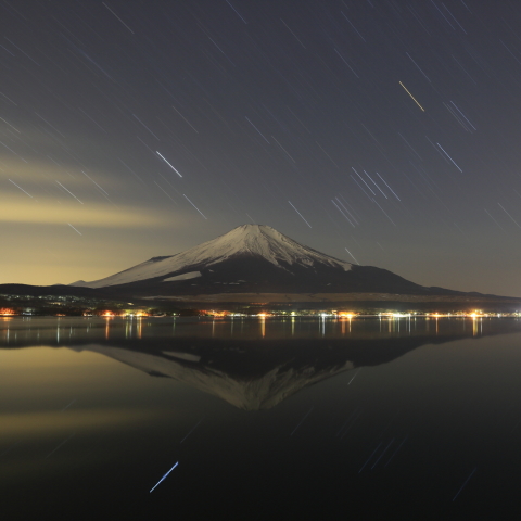 富士山とオリオン