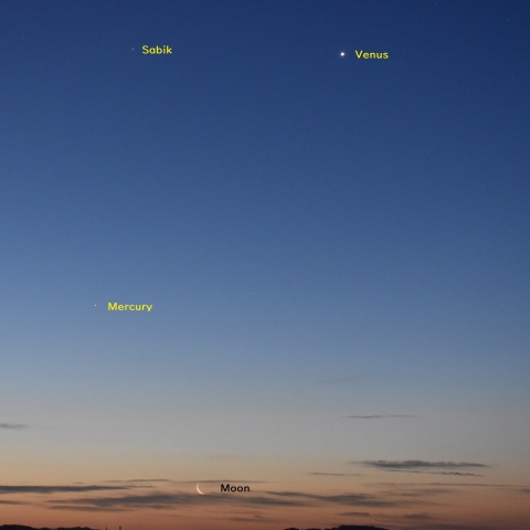 金星・水星・新月直前の月