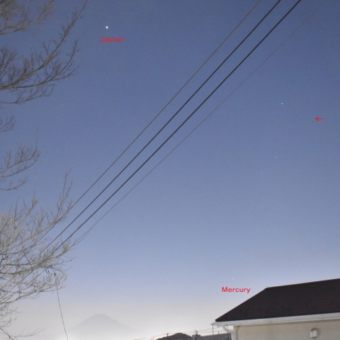 木星・水星・富士山・Pons-Brooks