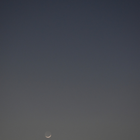 月齢1.4の月と金星と水星