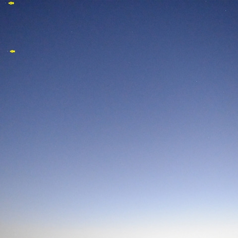 東の空に昇る北斗七星、しし座、水星