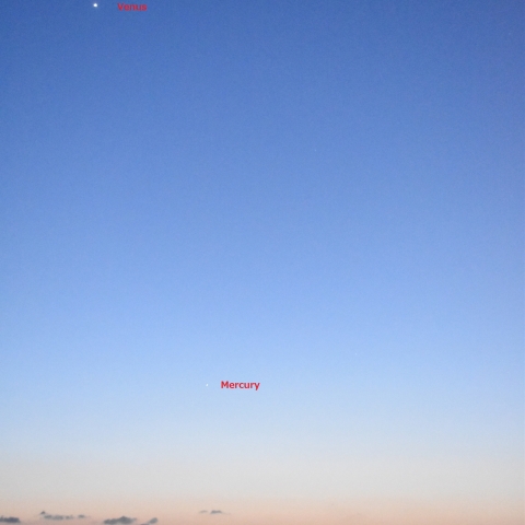 金星・水星・プレアデス星団と富士山・江の島