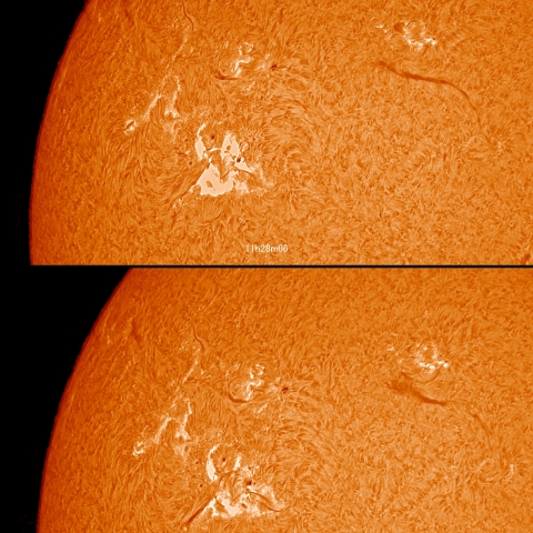 1/4　黒点群付近・1時間の変化