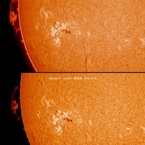 2/7 黒点群付近拡大
