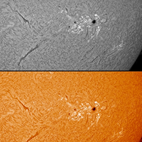 7/13 黒点群付近拡大