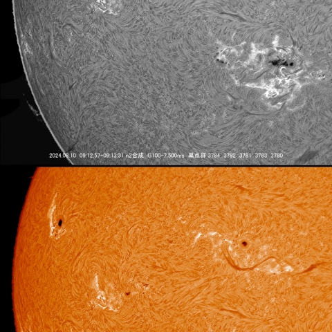 8/10  黒点群付近拡大