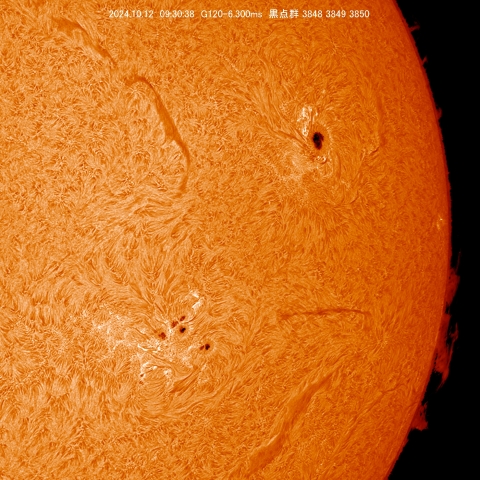 10/12  黒点群付近拡大