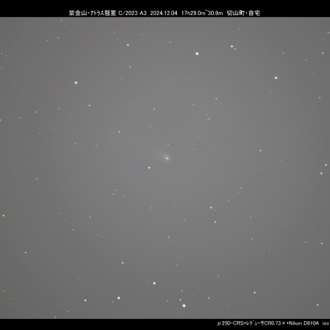12/4 紫金山・ｱﾄﾗｽ彗星  C/2023 A3