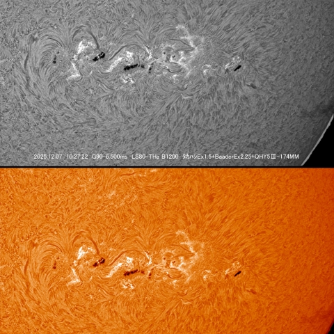 12/07 黒点群付近拡大