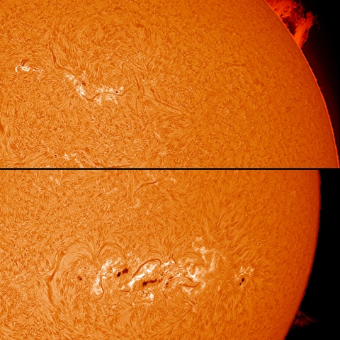 12/08 黒点群付近拡大