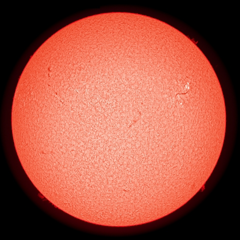 2/14の太陽（Hα擬似カラー）