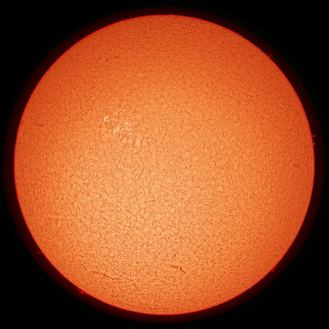 4/14の太陽（Hα擬似色）