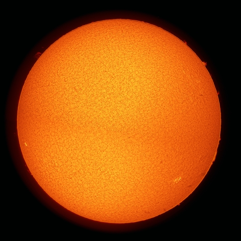 8/4の太陽面（擬似カラー）