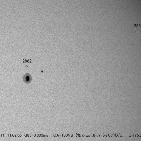 10/11　黒点2882-2883付近