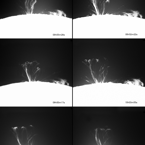 8/29 プロミネンス3時間の変化