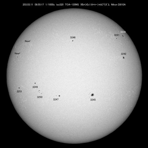 3/11  太陽黒点