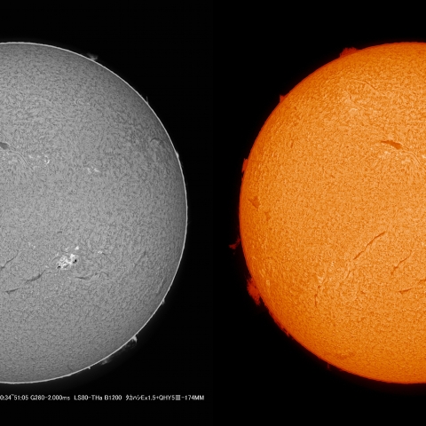 4/4  太陽　Hα　ﾌﾟﾛﾐﾈﾝｽ