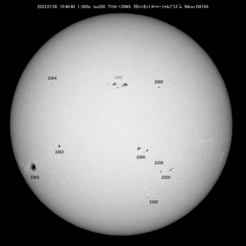 7/8 太陽 黒点