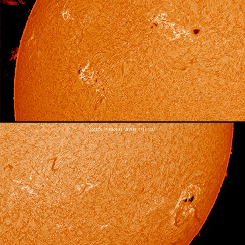 7/17 黒点群付近拡大　