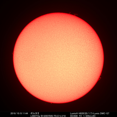 2018/10/8の太陽