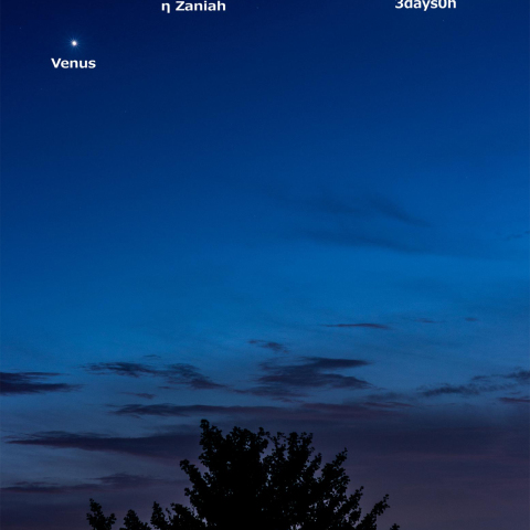 月齢3.0と宵の明星