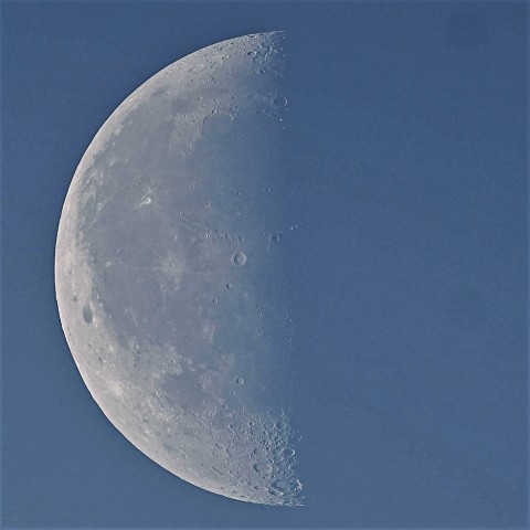 白い下弦の月・夏の朝