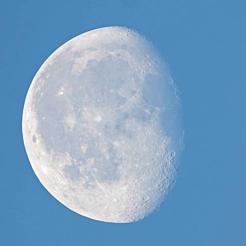 夜明けの白い月