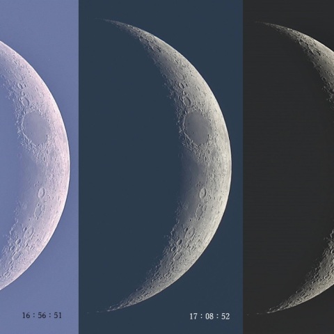 移りゆく三日月　月齢3.5